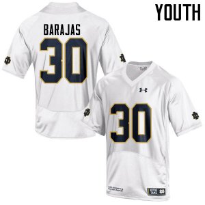 Notre Dame Fighting Irish Youth Josh Barajas #30 White Under Armour Authentic Stitched College NCAA Football Jersey MIU4599BN